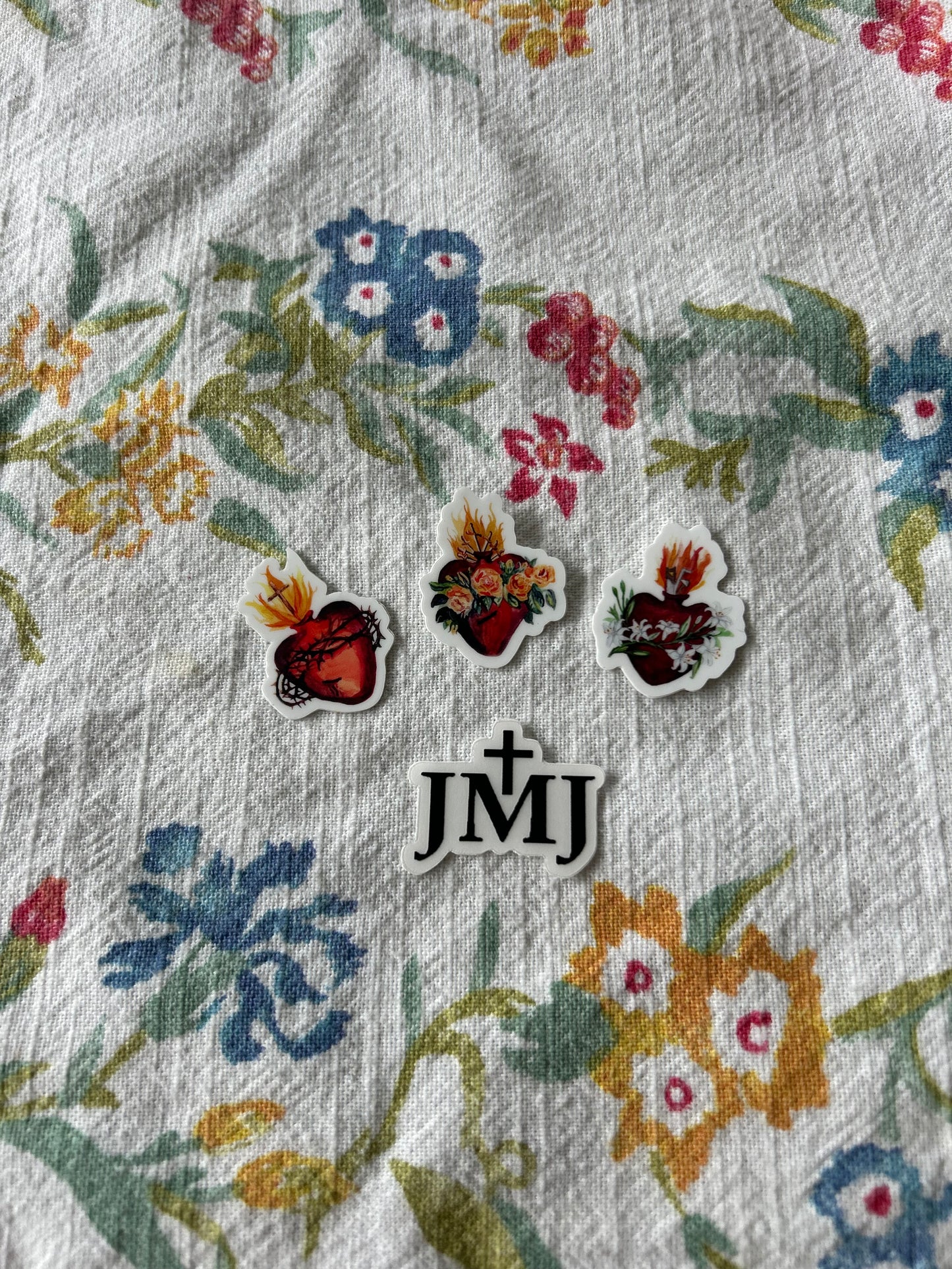 Best Stocking Stuffers- Mini 1" Hearts of the Holy Family Stickers