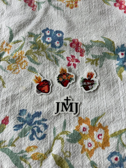 Best Stocking Stuffers- Mini 1" Hearts of the Holy Family Stickers