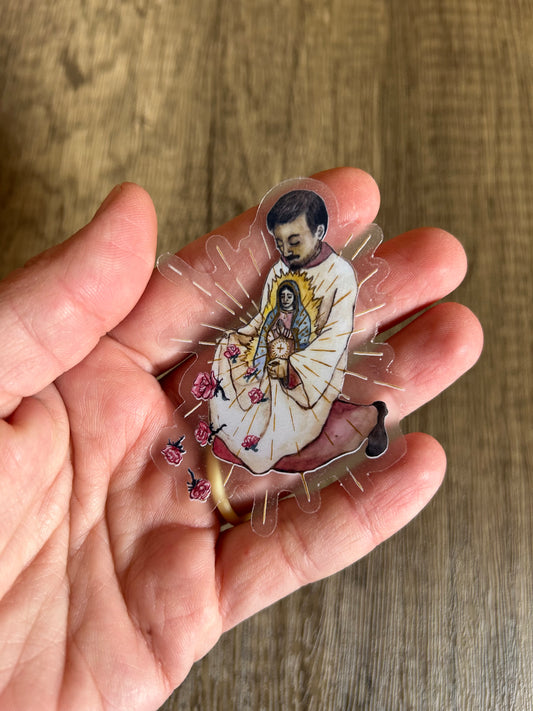 Saint Juan Diego Clear Vinyl Sticker