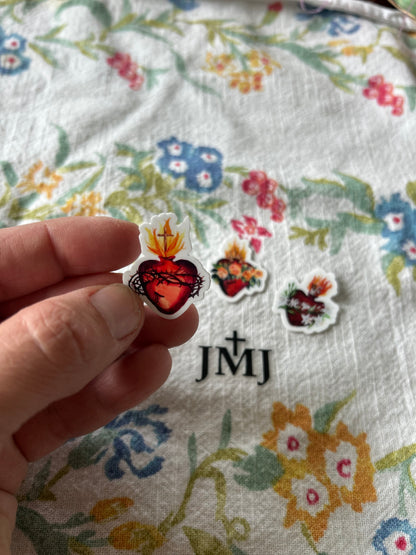 Best Stocking Stuffers- Mini 1" Hearts of the Holy Family Stickers