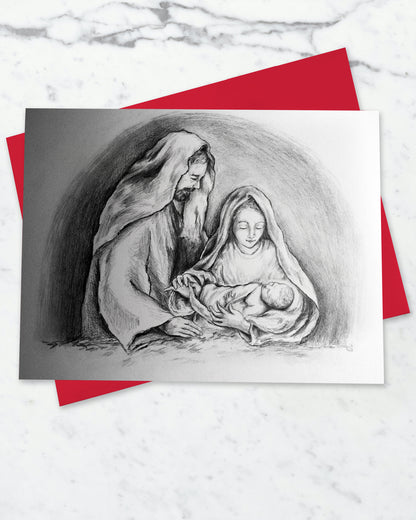 Holy Family Christmas Cards (Red Envelopes)