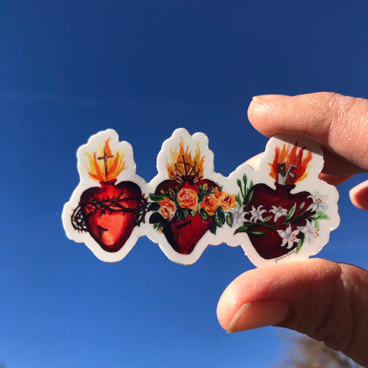 Three Hearts Stickers
