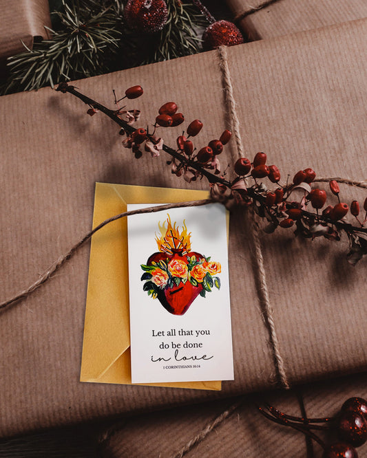 Hearts of the Holy Family Christmas Gift Card Tags