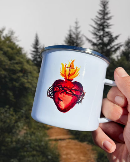 Sacred Heart of Jesus Enamel Mug